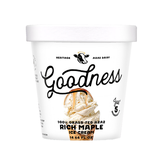 Goodness Dairy, Mouthwatering 100% Grass-Fed A2A2 Ice Cream